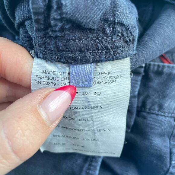 Prada Womens Navy Blue Cotton & Linen Ankle Zip Pull On Skimmer Shorts Size 38 - Picture 7 of 8